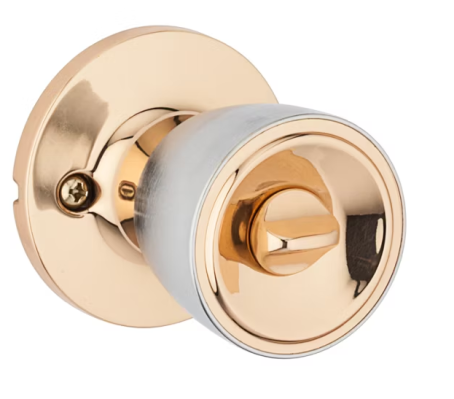 Weiser Beverly Privacy  Knob - Bright Bronze & Satin Chrome