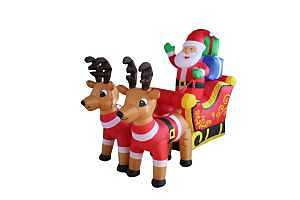 Christmas Inflatable Santa Sleight 7ft